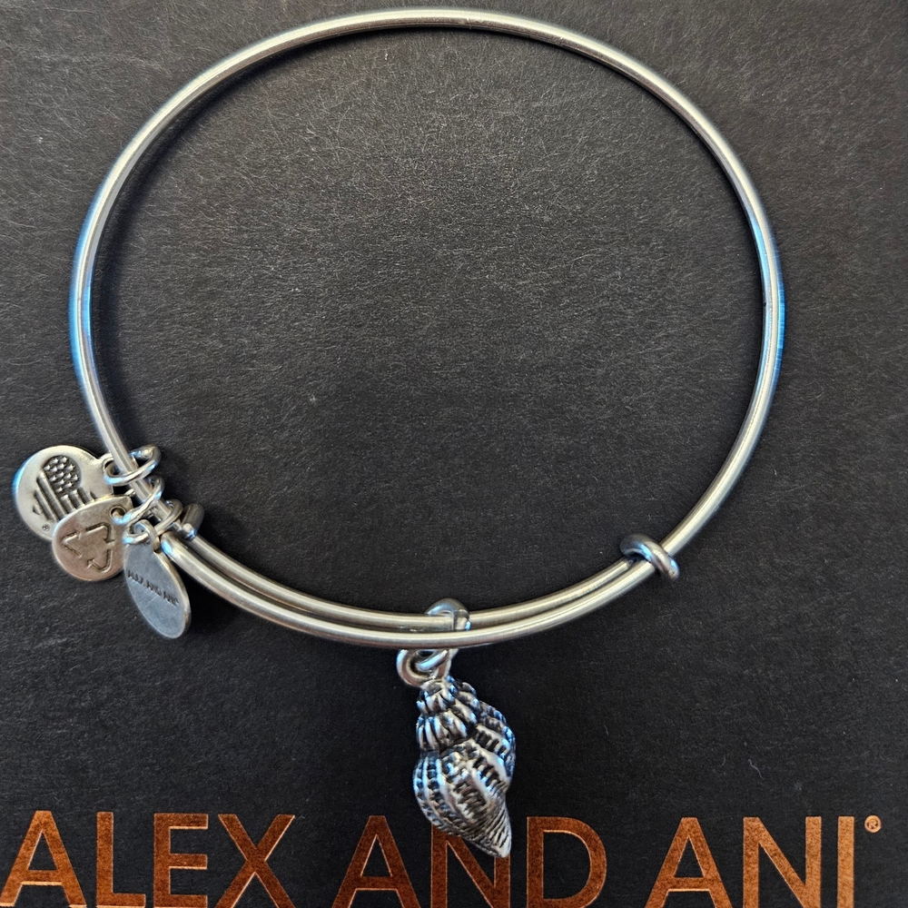 Alex and Ani Silver Bracelet with Conch Shell Charm